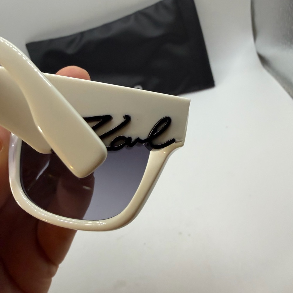 Karl Lagerfeld Cream Sunglasses with Black Case - Picture 7 of 9
